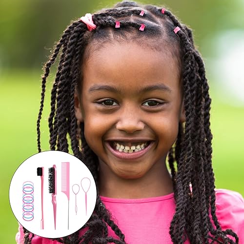 Miniatura 4 de Juego de 1505 cepillos y peines para el cabello, peine de cola, cepillo de borde de peine, 1500 piezas de mini bandas de goma elásticas para el