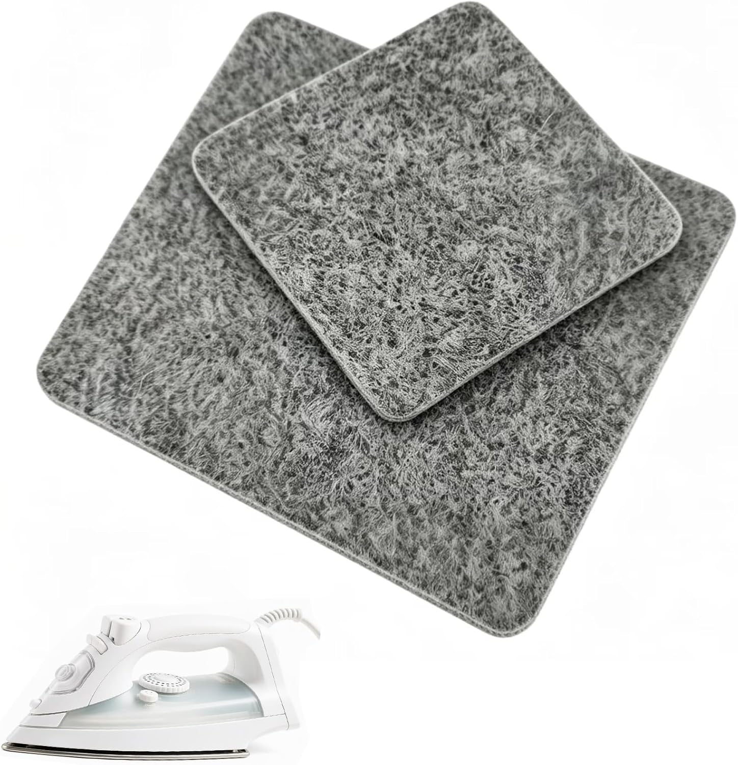 Markeny 2 Pieces Needle Felting Pad Set – 6x6 Inch & 8x8 Inch Grey Felting Mat, High Density Wool Felt Pad for Dry Felting, Crafting, and Wool Art Projects