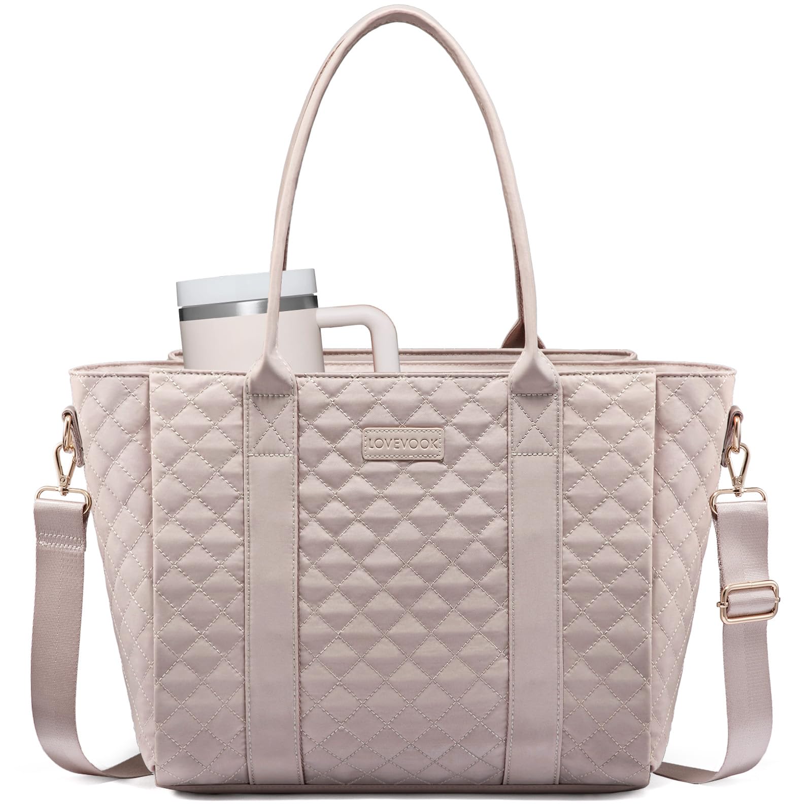 LOVEVOOK Teacher Tote Bag for Women, Work Tote Bag fits 15.6-Inch Laptop