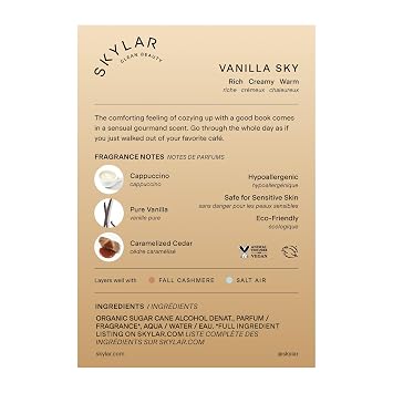 Skylar Vanilla Sky and Salt Air Eau de Perfume Layering 2 Pack- Hypoallergenic & Clean Perfume for Women & Men, Vegan & Safe for Sensitive Skin- (50mL /1.7 Fl oz)
