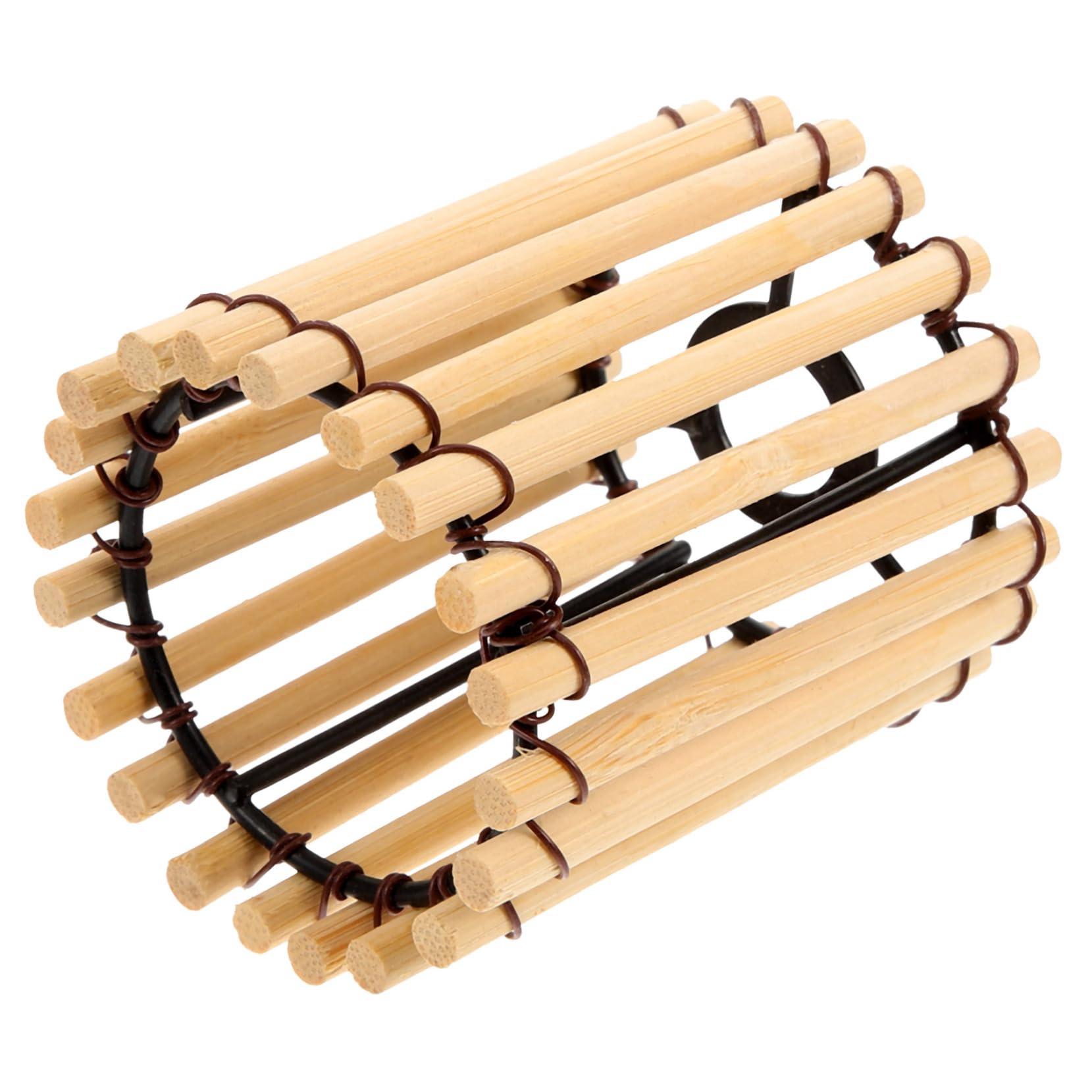 Warmhm Pendant Lamp Shades Bamboo Woven Drum Ceiling Light Shade Chinese Style Small Bamboo Weaving Lampshade with Delicate Craftsmanship Vintage Decorative for Tea Room Decor