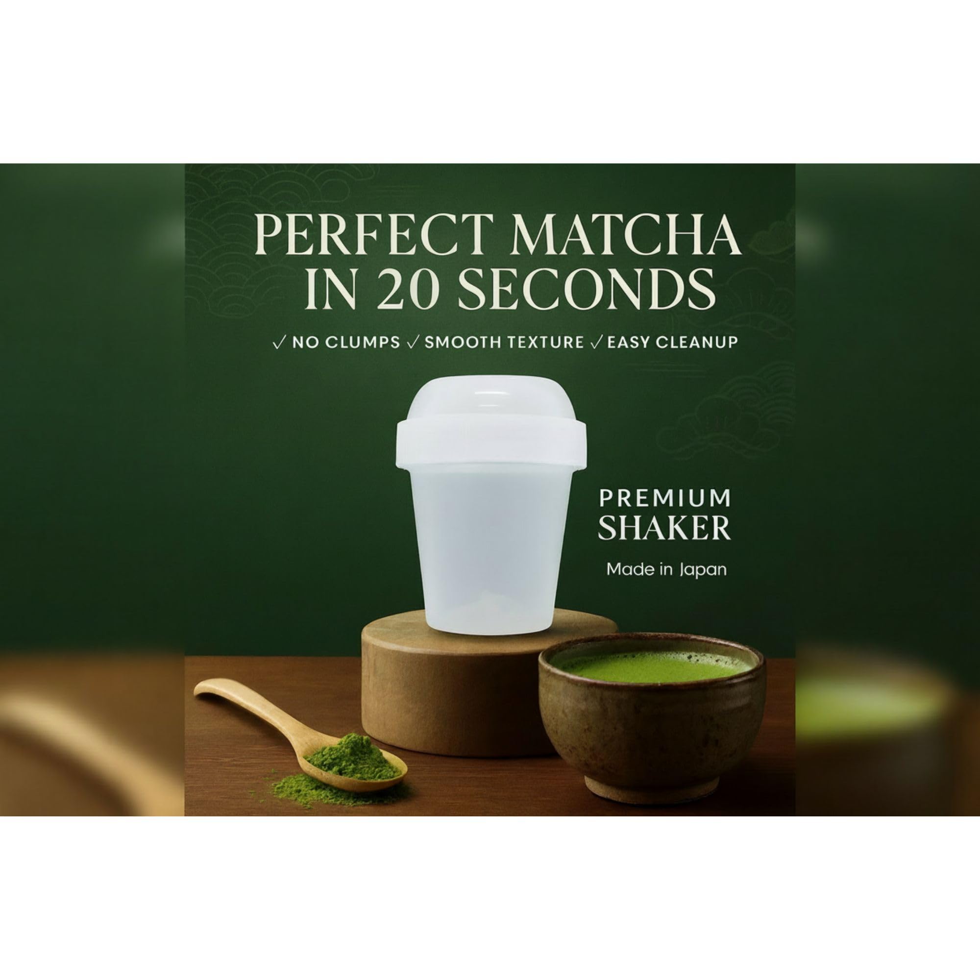 TTDLMO Matcha Mini Shaker 20 ml Kitchen Essentials BPA-Free Made in Japan Ideal for Ceremonial Grade Matcha Powder — view 2