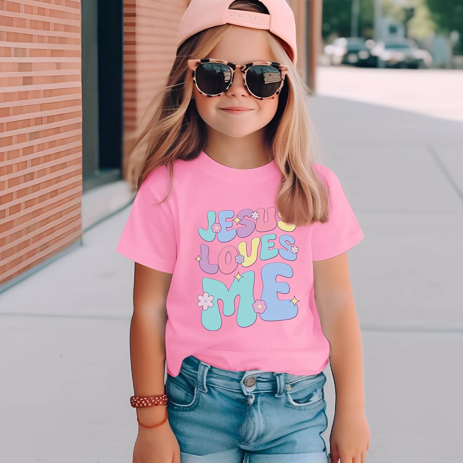 Girls Christian Graphic Tees Cute Jesus Shirt for Kids God Faith Bible Verse Shirts Inspirational Floral Tshirts Top - Image 4