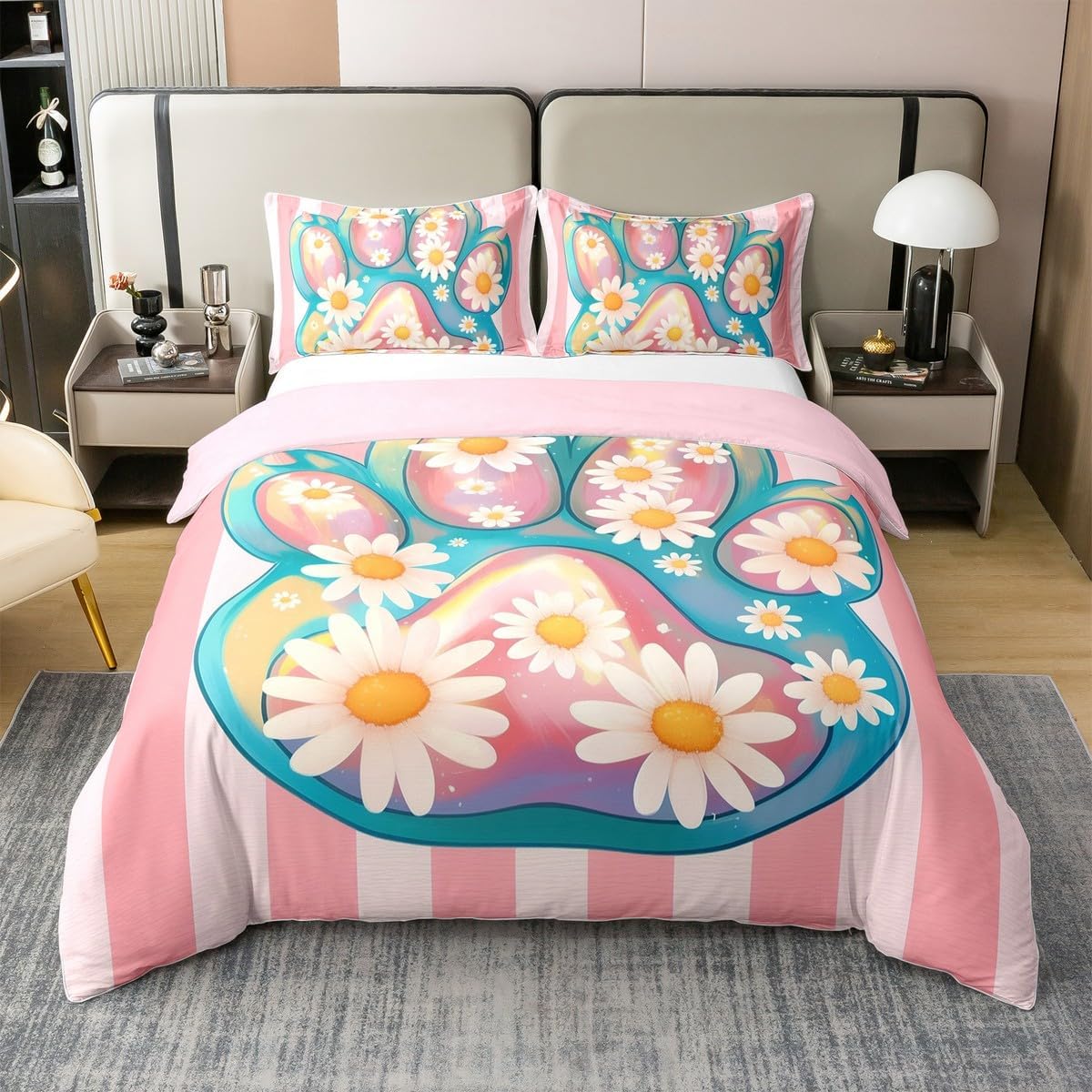 jejeloiu Tractor Truck Comforter Cover Full Size Kids Chicken Cow Duck Farm Animals Bedding Set for Boys Girls Teens Rustic Farmhouse Funny Country Theme Duvet Cover 100% Cotton (No Comforter)