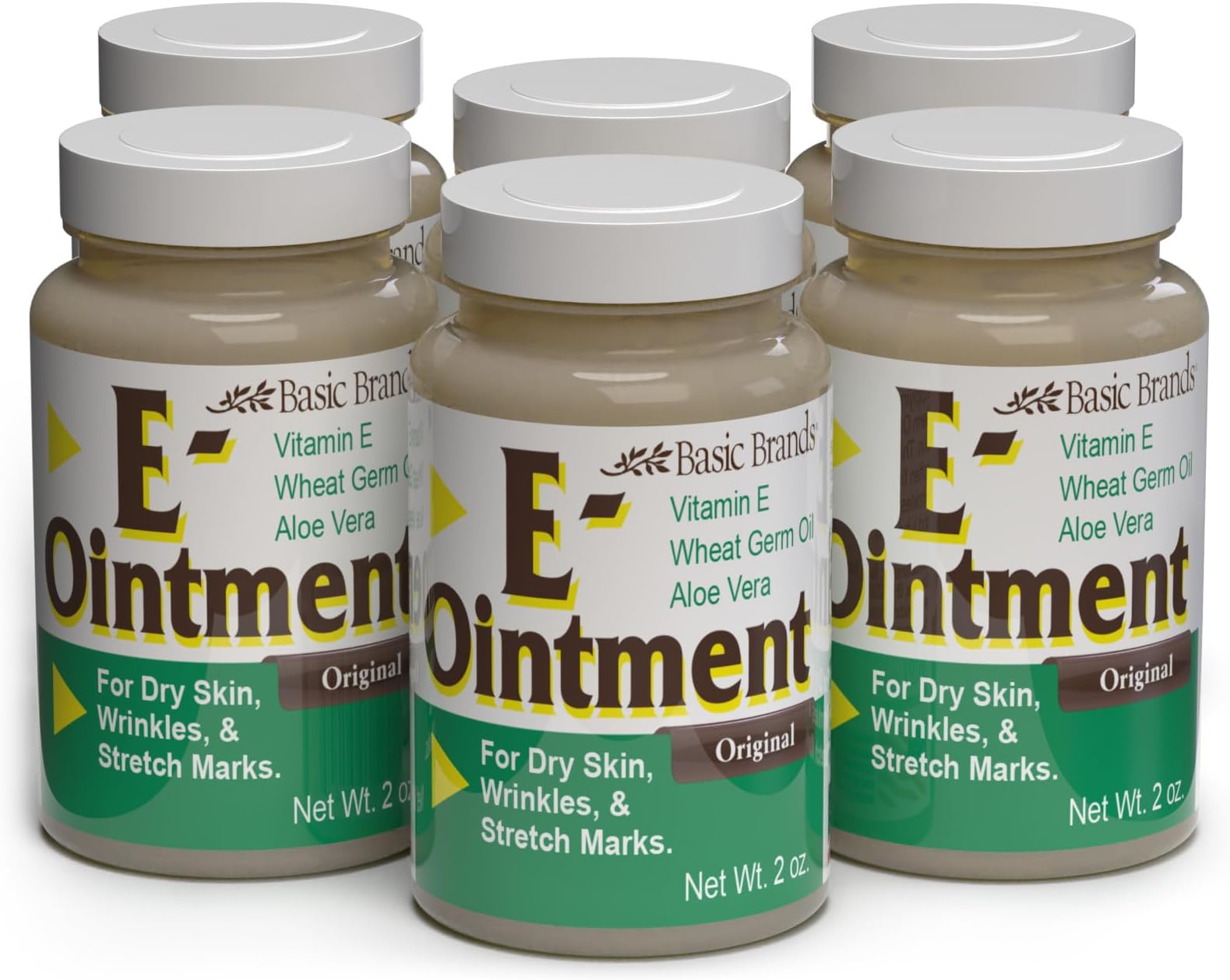 Vitamin E Ointment - 2 oz - Moisture Enhancing - Can Help Reduce Appearance of Scars, Stretch Marks, Fine Lines & Wrinkles - 6-Pack