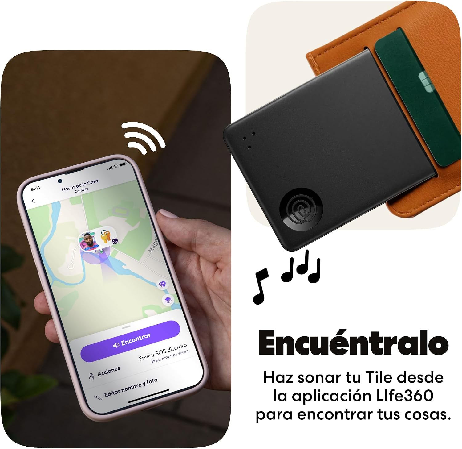 Life360 Tile Slim – Localizador Bluetooth para Carteras, Etiquetas de Equipaje, pasaportes y más. Compatible con iOS y Android. Paquete de 2 (Negro) 5
