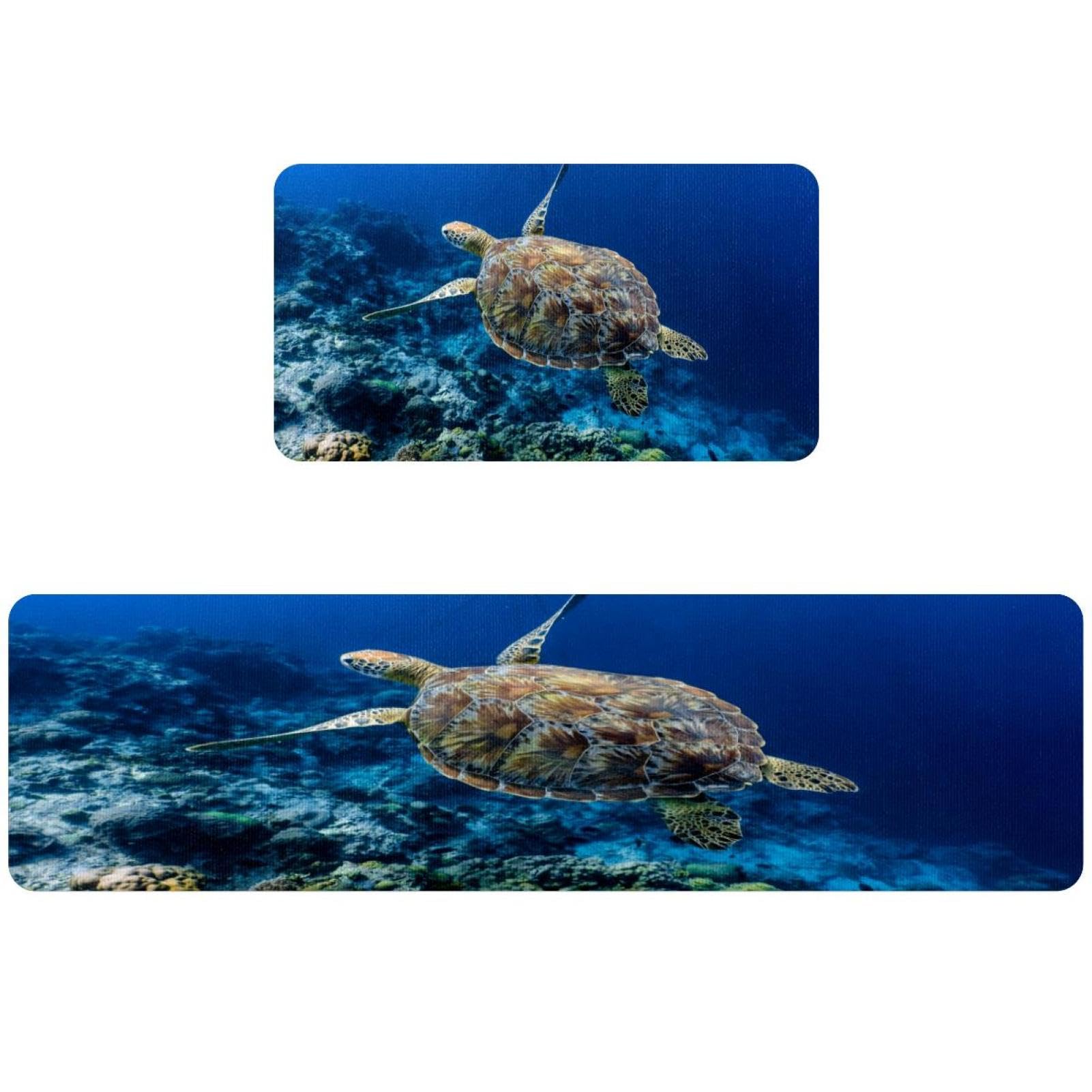 Tapis de cuisine motif tortue de mer idéal pour buanderie et couloir