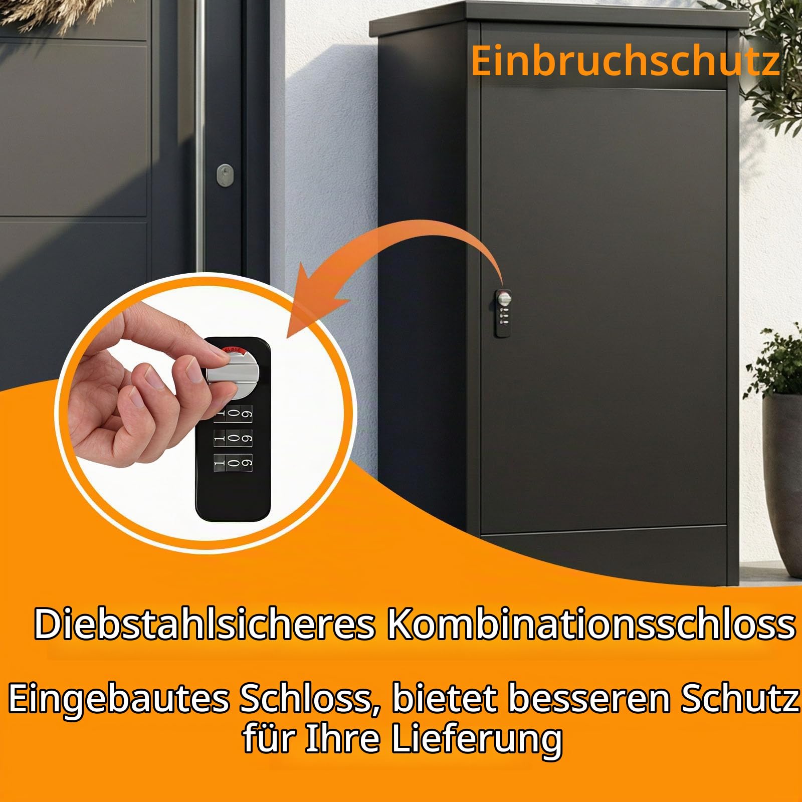 MSFE Standbriefkasten mit Paketfach,Briefkasten Paketbox mit Zahlenschloss,Extra Große Paketboxen für Den Außenbereich,Wasserdicht,Diebstahlgeschützter Paketbriefkasten für Pakete,Briefe,63*112*49.5cm