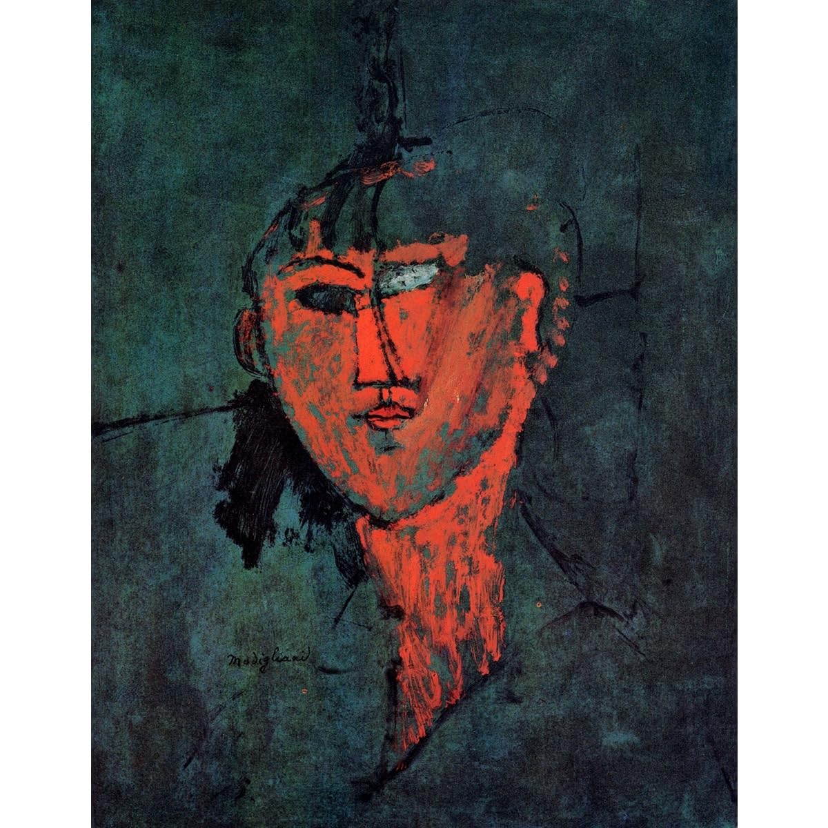 Impression sur toile Modigliani Tête grand format art décoratif durable haut de gamme