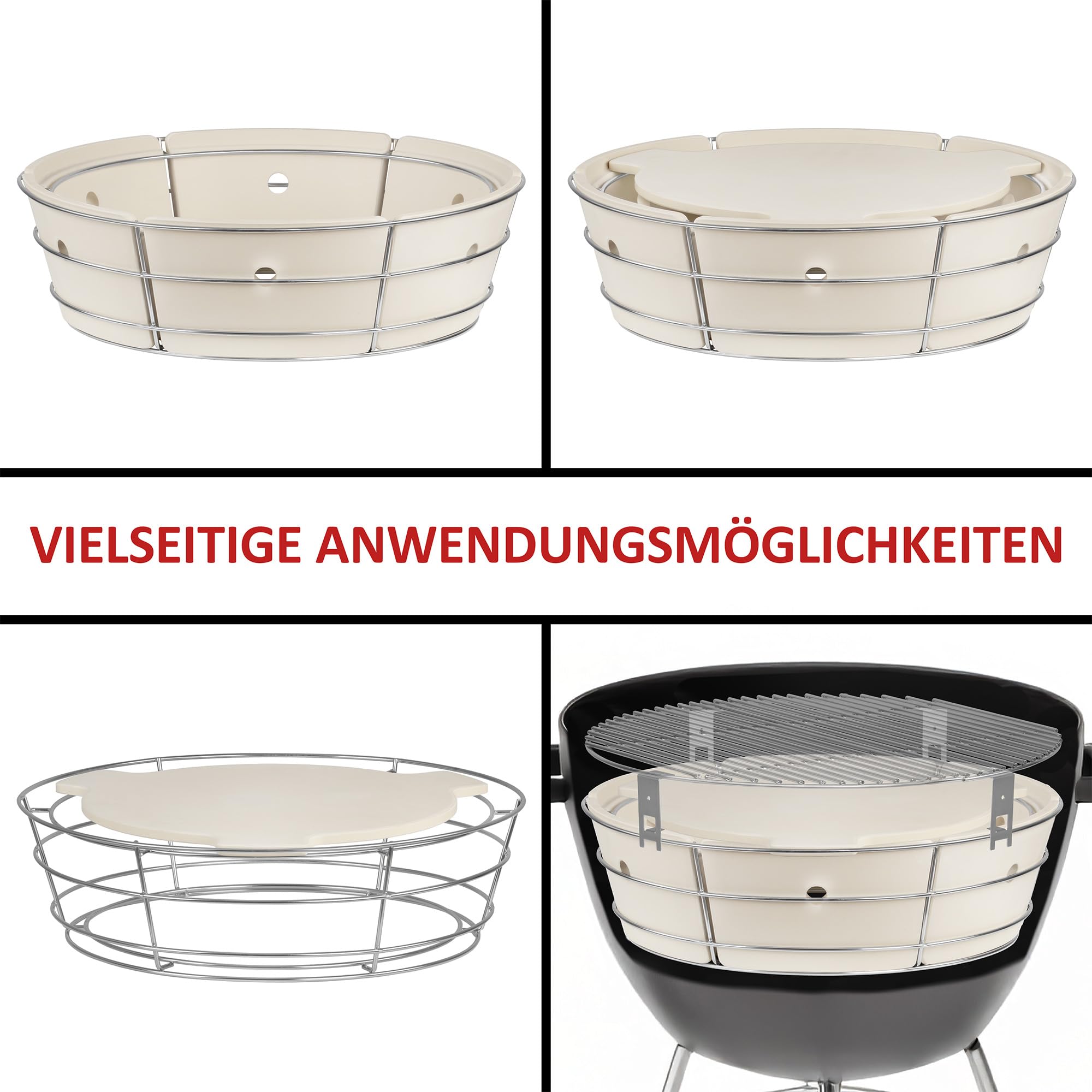 BBQ-Toro Uniwersalny elastyczny system gotowania do grilla kulowego Ø 57 cm z akcesoriami do wędzenia i kamieniem do pizzy