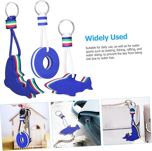 Miniatura 4 de CAXUSD 3 llaveros flotantes para llaves de barco para deportes acuáticos clave para pesca, natación y actividades de surf, Azul, Mediana