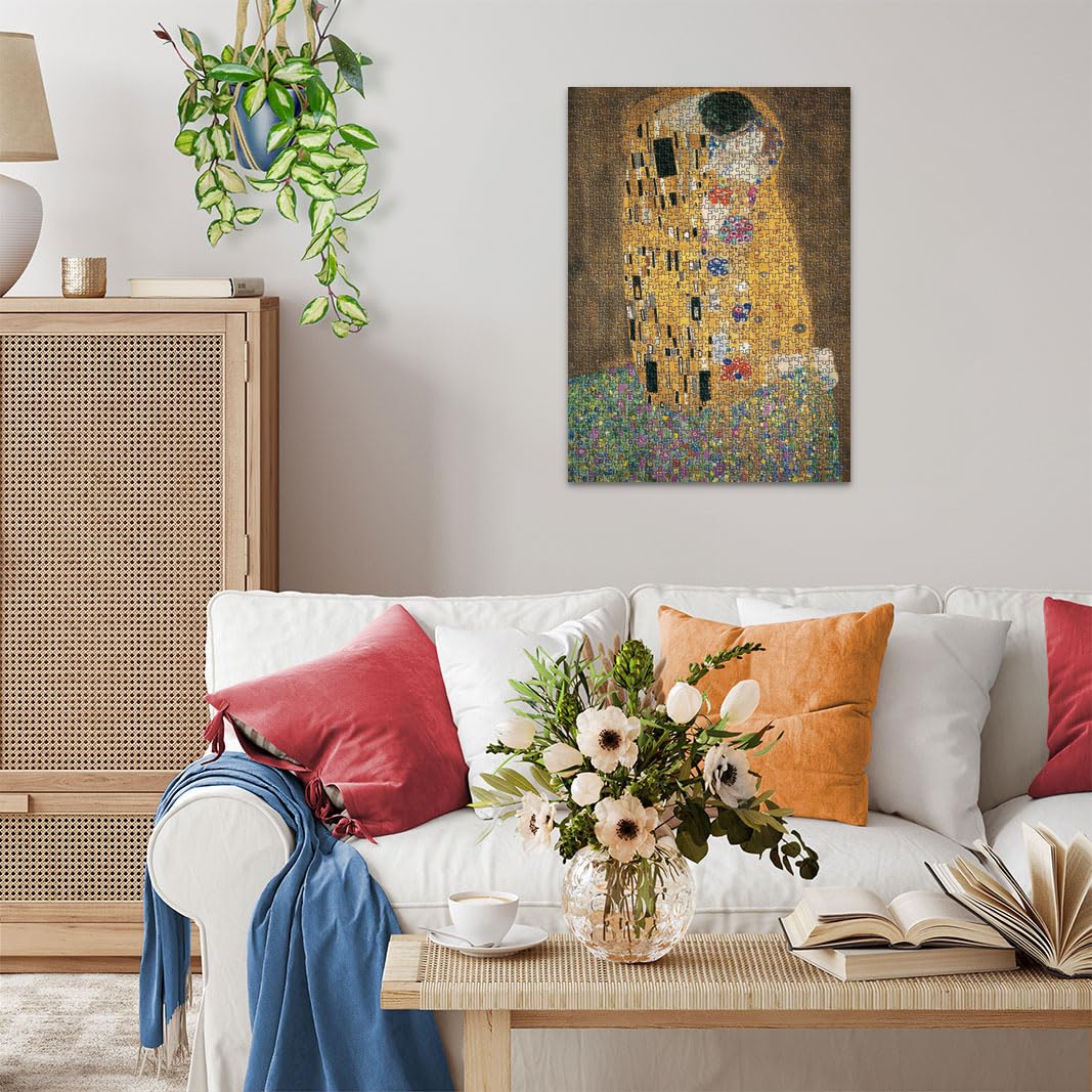 Ravensburger - Puzzle 1000 Pezzi Klimt: Il Bacio | Puzzle 1000 Pezzi Arte Con Una Misura Di 70x50 Cm | Regalo Per Adulti E Bambini Da 14 Anni E Più