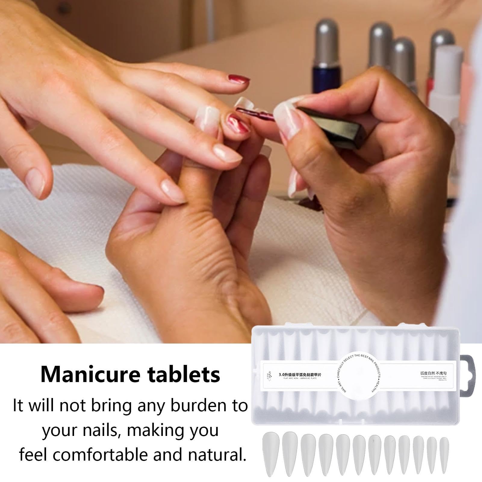 Puntas de acrílico, puntas de uñas para uñas acrílicas, 240 piezas de