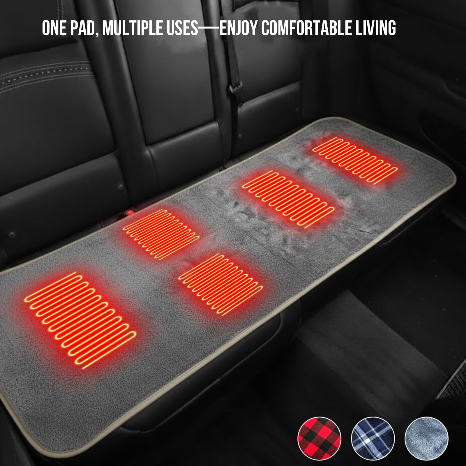 Coussin de couchage chauffant électrique USB portable, 5 zones de chauffage, étanche, pour camping et randonnée