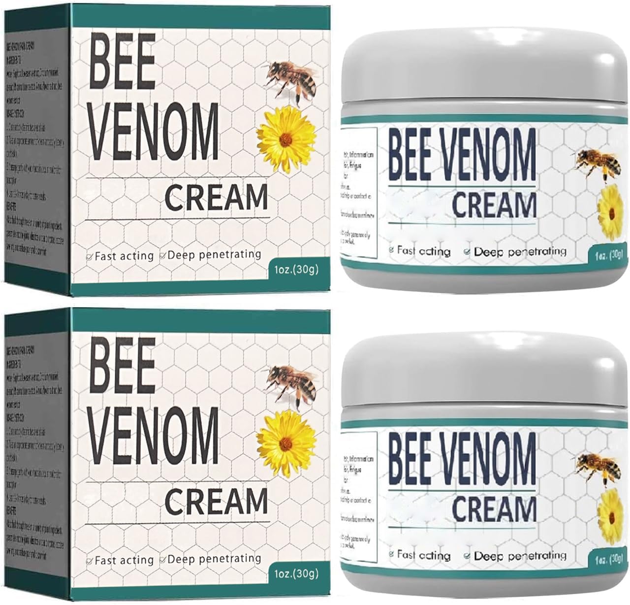 2PCS Bee Venom Moisturizing Cream, New Bee Venom Cream, Provides for ack,Neck,Hands,Feet Joints Etc.