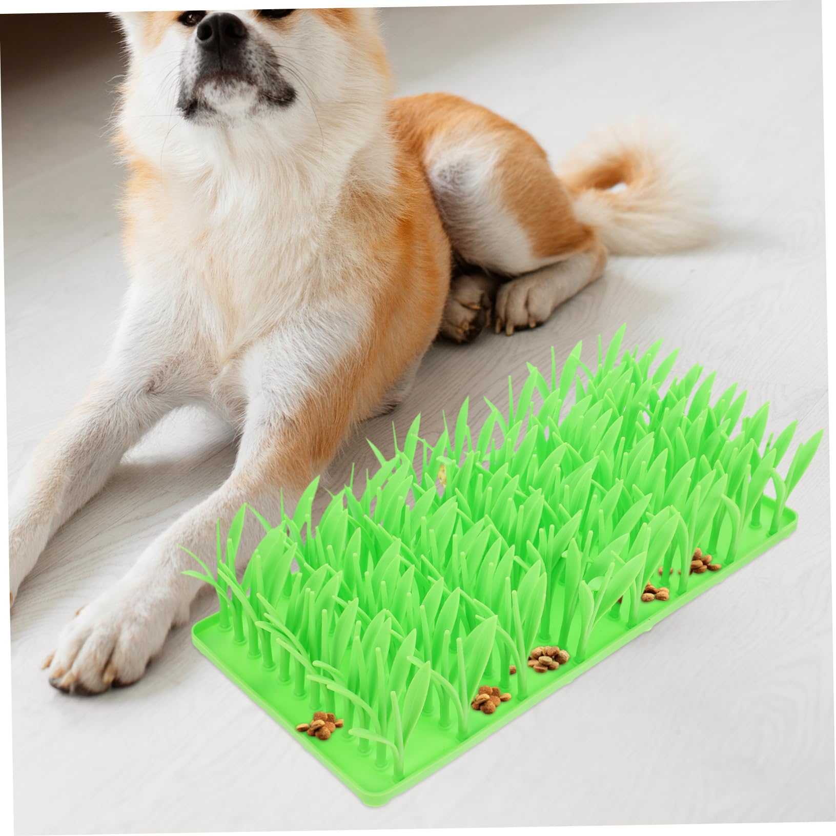 Interaktive Katzen Hundenapfmatte Silikon mit Grasdesign, rutschfest