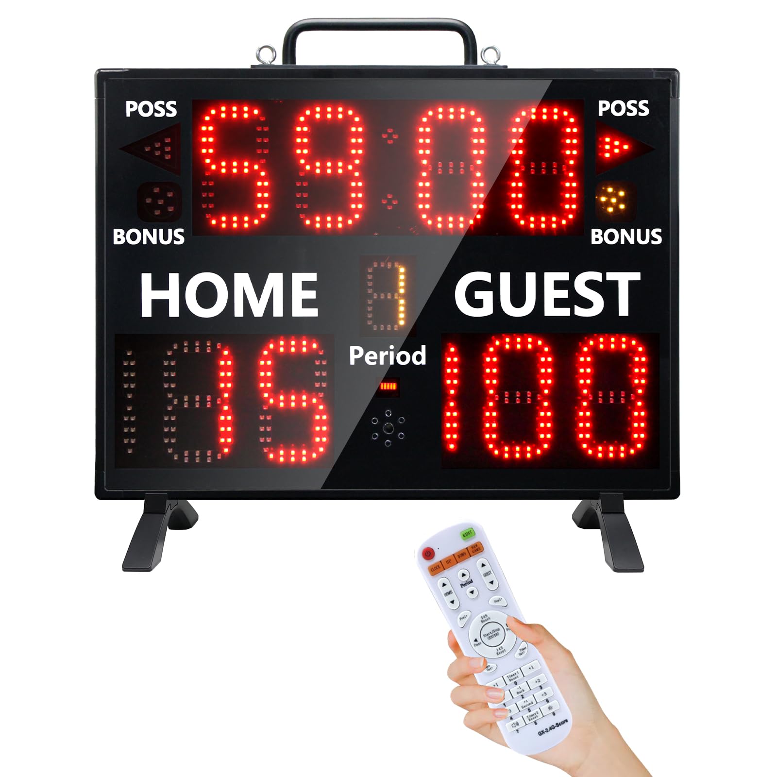 GAN XIN Electronic Scoreboard Portable Digital Scoreboard with Remote Control for Basketball Sports, LED Score Board