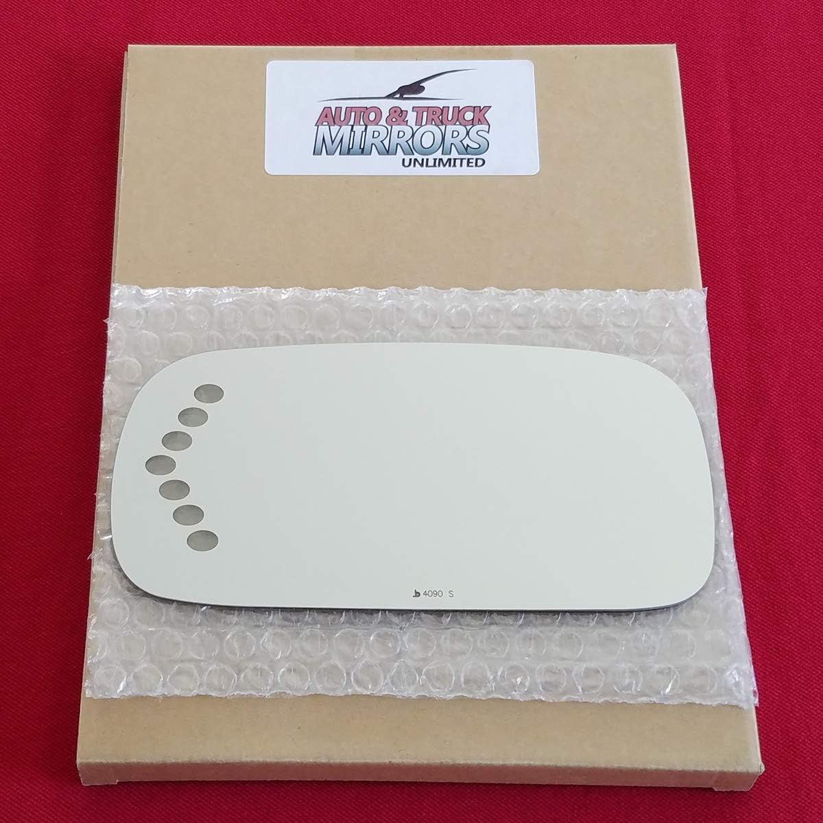 Mirror Glass Replacement + Silicone Adhesive for 2006-2008 Cadillac DTS Driver Side - Dim Fit Over - Signal Etch (2006 2007 2008 06 07 08)