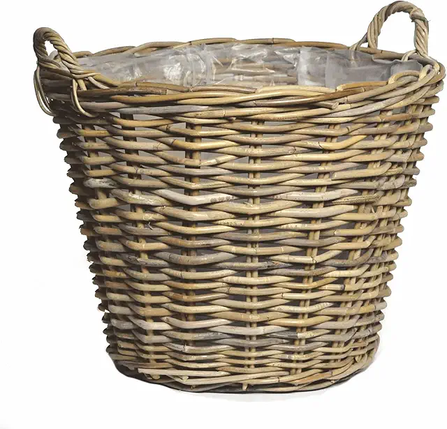 Panier à plantes en osier naturel 45 cm pour jardin balcon terrasse