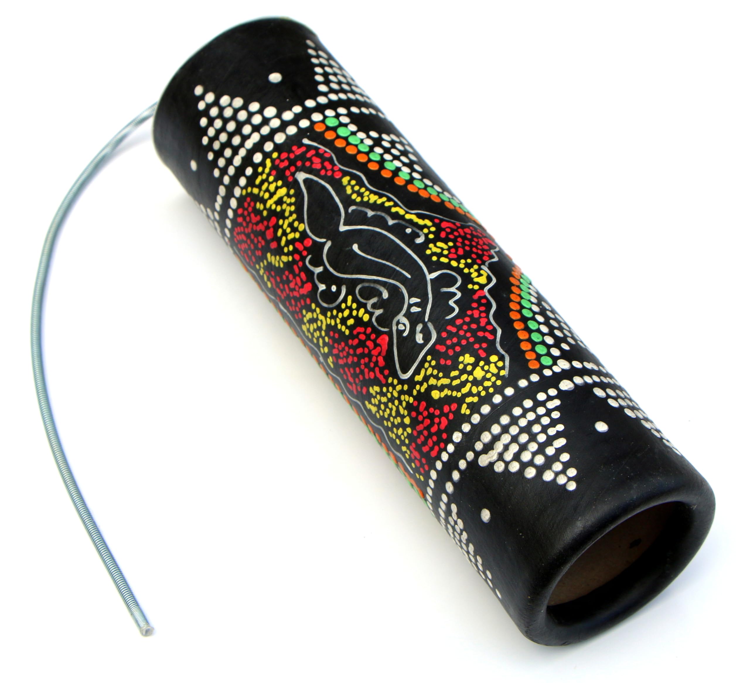 25 cm Donner-Trommel - Gewittermacher Donnermacher mit Dot-Paint Bemalung Regenmacher Musik 105