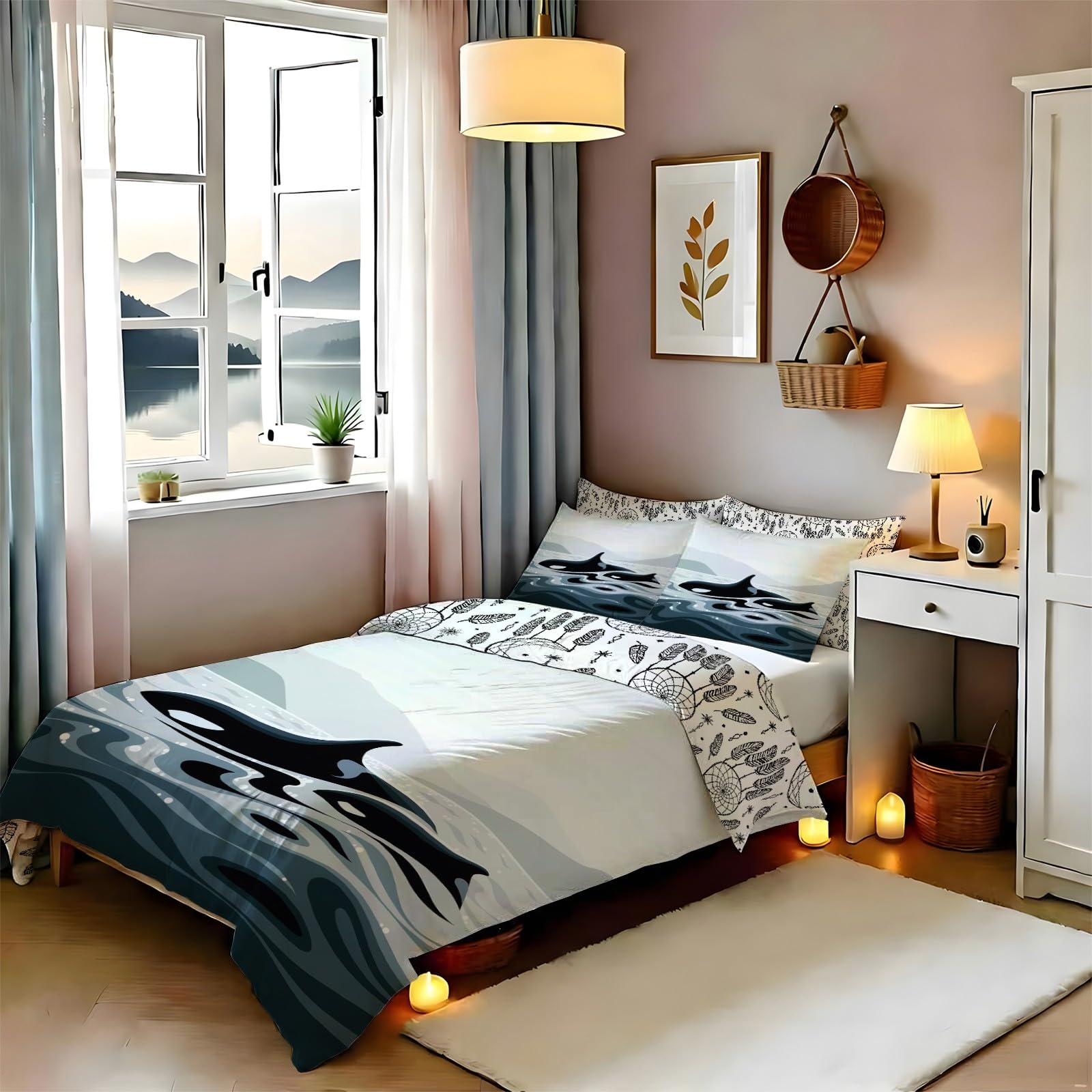 Housse de couette 200x200 cm Orque avec fermeture éclair invisible