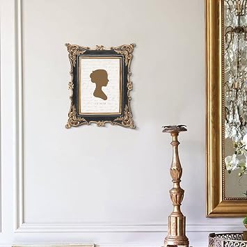 Sunlit Vintage Picture Frame 5x7 Inch, Luxury Antique Photo Frames with Glass Front, Photo Display, Tabletop Wall Hanging, Gift Ideas, Black