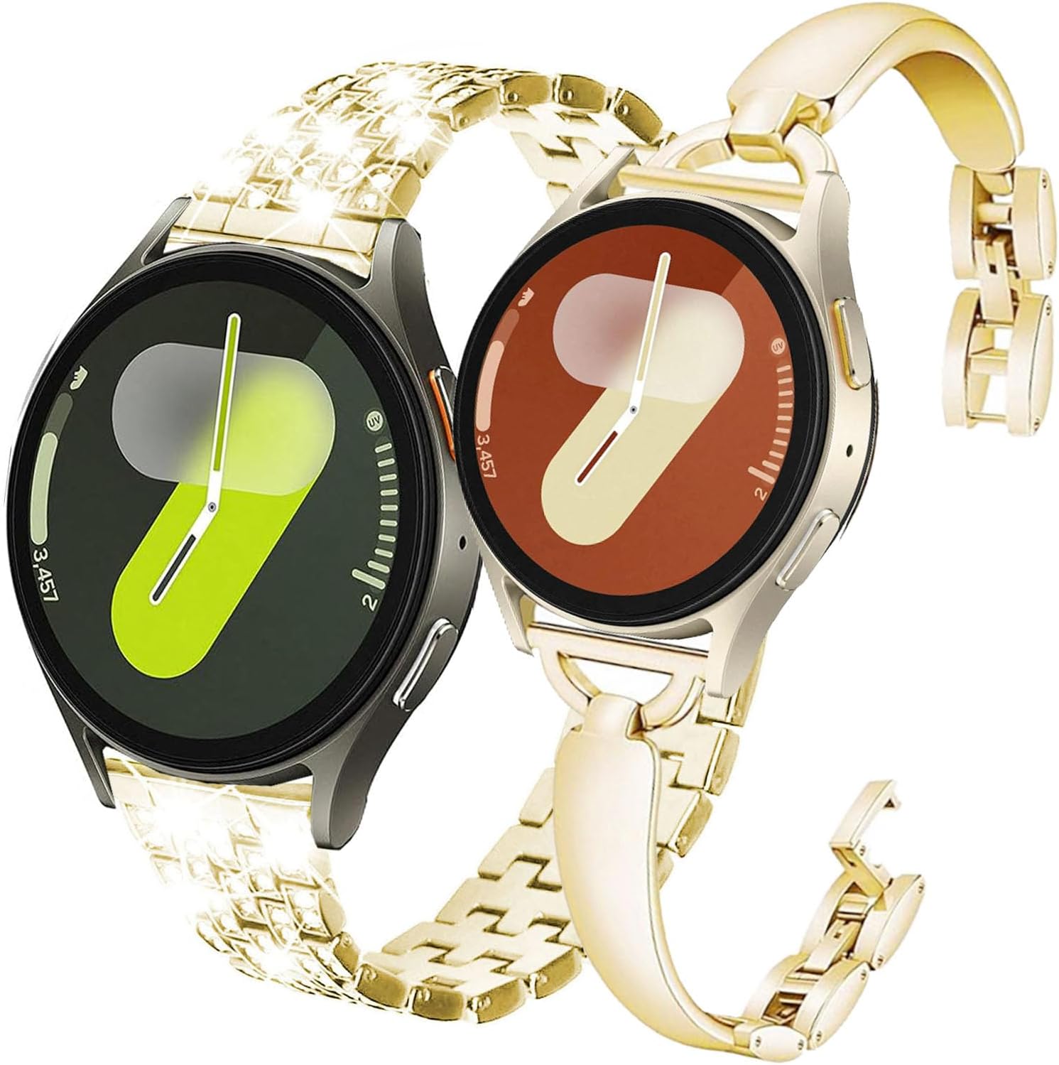 DEALELE Bands Compatible with Samsung Galaxy Watch 7 / FE / 6/6 Classic / 5/5 Pro / 4/4 Classic / 3 41mm / Huawei GT3 / GT2 42mm, 20mm Bling Diamond Metal Replacement Strap for Women Men