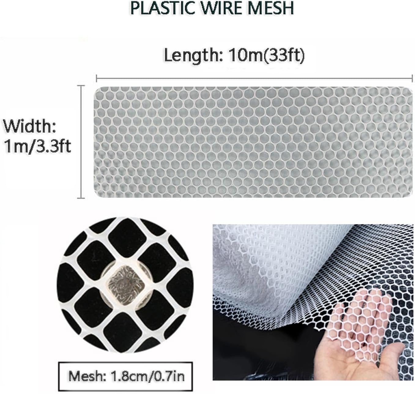 Plastic Wire Mesh Fence Fence Roll, for Gardening, Barrier Netting ...