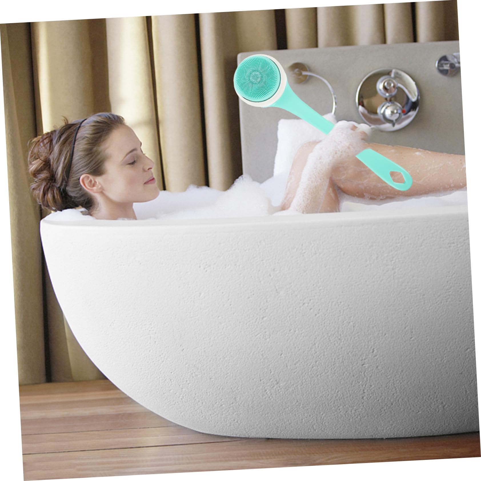 FRCOLOR Elektrische Körperbürste für Dusche 1800mah Ip67 mit Langem Griff und 3 Stufen Reinigt den Körper Angenehm