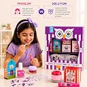 TWOO Kids Makeup Kit for Girls 3+ | Purple Owl Magic Box 8-Piece Washable Play Makeup Gift Set | Lip Balm, Lip Gloss, Nail Polish, Face Tint, Shimmer, Nail Stickers & Stencils | Birthday Gift gallery image