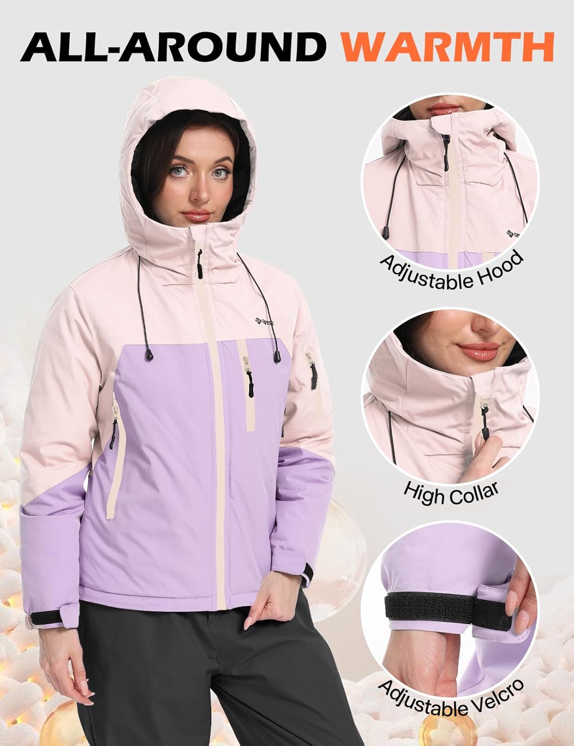 GEMYSE Women's Ski Jacket Warm Winter Snow Coat Waterproof Mountain Windbreaker Jacket for Snowboarding Hiking - Image 6