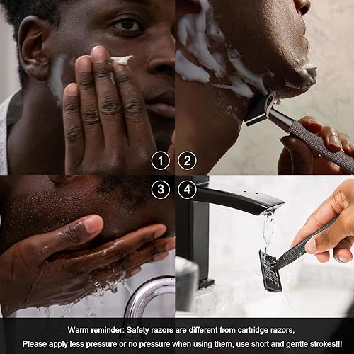 Miniatura 77 de Maquinilla de afeitar de seguridad de doble filo con soporte, maquinilla de afeitar de una sola hoja para hombres y mujeres, maquinilla de afeitar