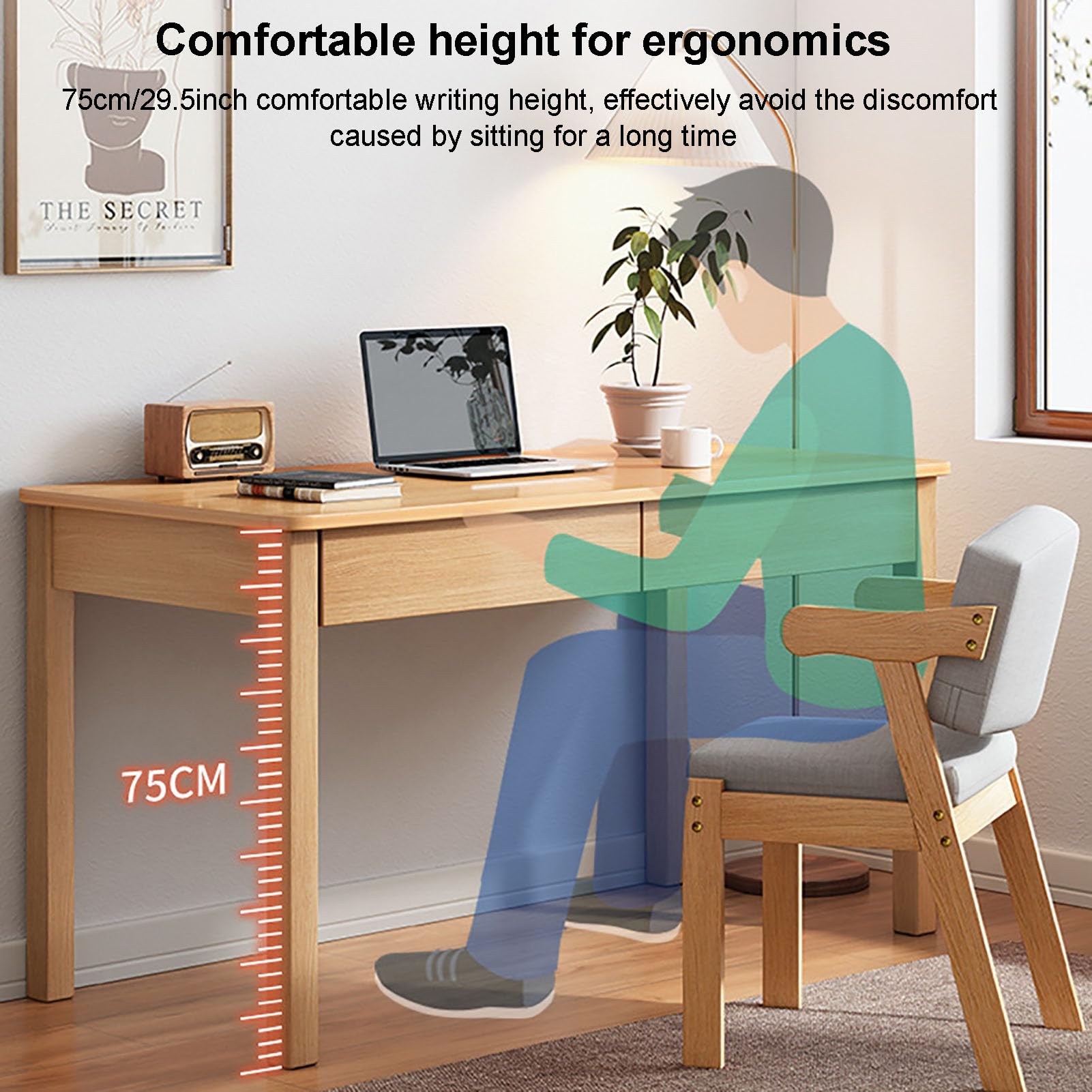 ⭐︎デスク本描き油絵⭐︎模写/F4キャンバス・台付『冬の風景ヴァロリス』 Amazon.com: YHKJLYH Writing Desk, Solid Wood Computer Desk