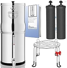 Weeplow Venus AISI 304 Gravity Water Filtration System 5.6 Litres with 2 O'Pure 2 Purification Elements, Tap with Water Level and Stainless Steel Bracket