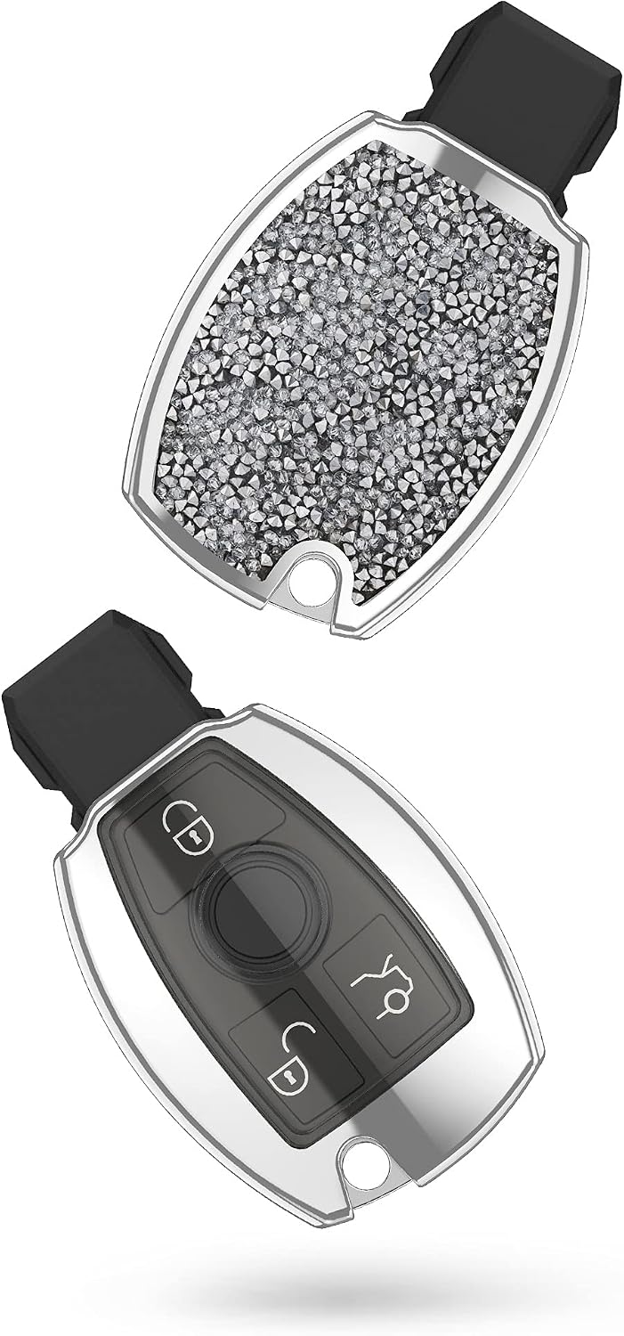 kwmobile Key Cover Compatible with Mercedes Benz - Silver - Image 4