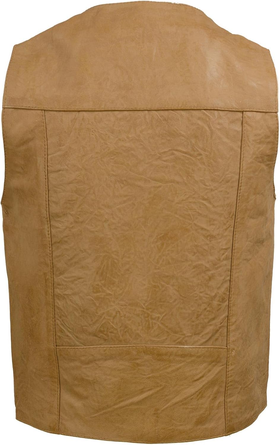 Milwaukee Leather LKM3702 Men's Leather V-Neck Western Style Motorcycle Rider Vest w/Classic Buffalo Snaps Closure - Image 2