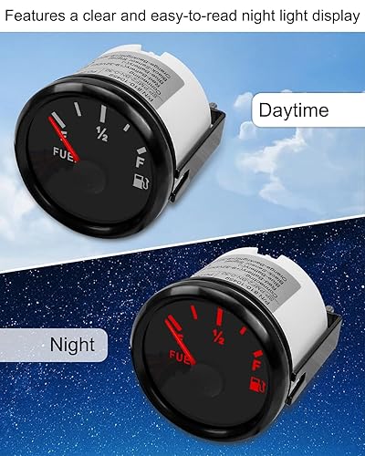 Miniatura 2 de Medidor de nivel de combustible de barco negro 73-10 ohmios (vacío completo) para automóvil marino, RV, yate, motocicleta, automóvil, 2.047 in, 9-32
