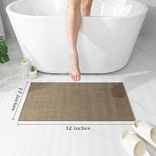 Miniatura 2 de chakme Alfombras de baño de 32 x 17 pulgadas, ultra delgada, antideslizante, de secado rápido, absorbente, alfombra de baño para suelo de baño