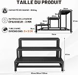 Heavy Duty 3-Step Outdoor Steps,Freestanding galvanised steel Stair,Non-slip metal patterned footrests for Garden & Patio (Height 57 cm, Width 80 cm) - 2