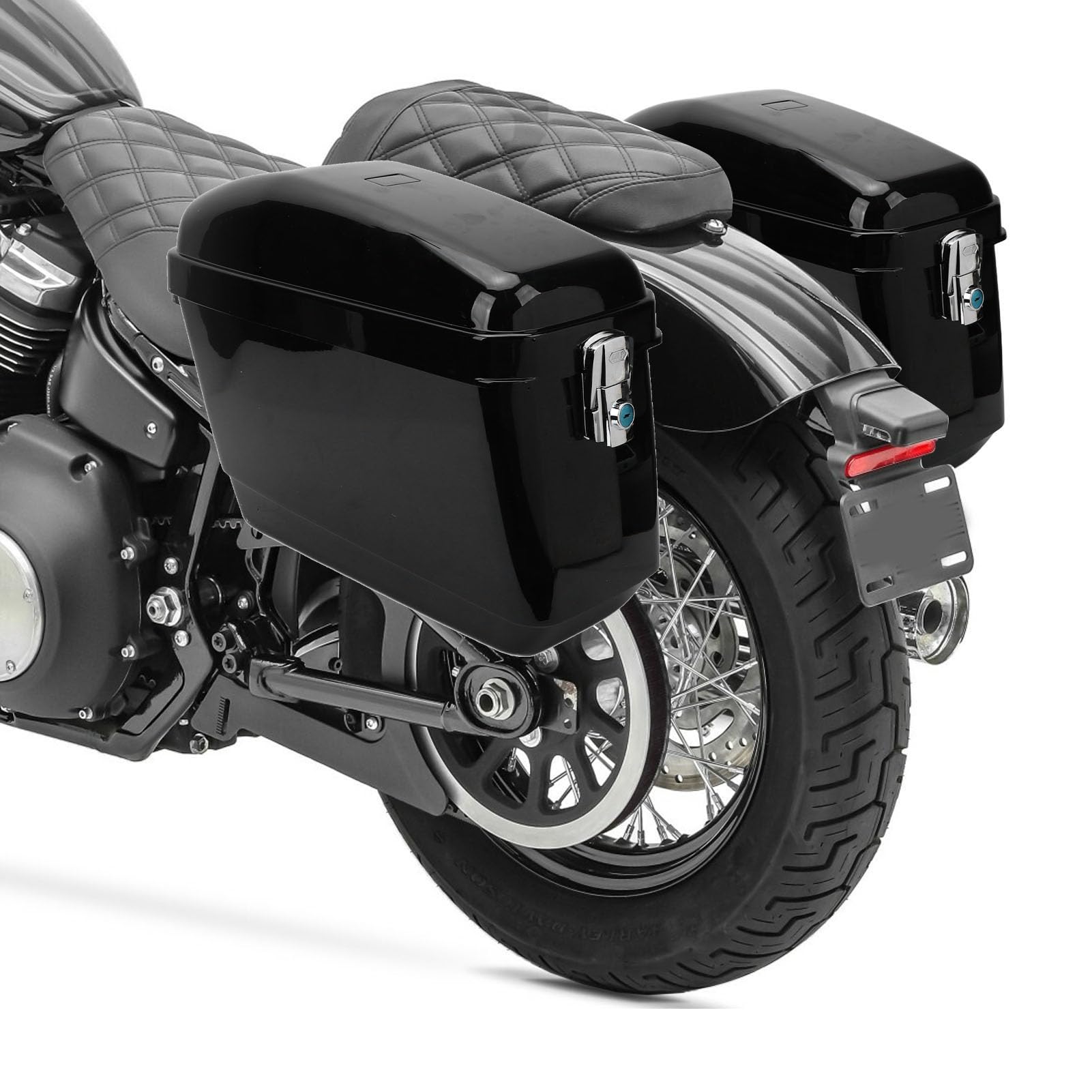 Ejoyous Twarde Torby Motocyklowe Podsiodłowe, Odporne na Warunki Atmosferyczne Boczne Kufry Boczne z ABS, pojemność 45 Litrów do Motocykli i Cruiser