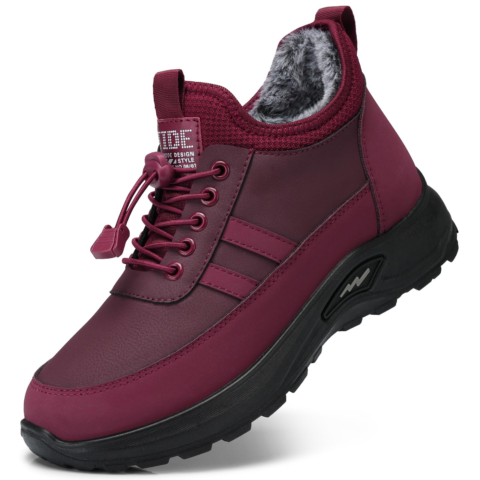 SHIBEVER Winter Snow Boots for Women: Warm Fur Lined Ankle Booties Comfortable Slip on Waterproof Outdoor Short Shoes