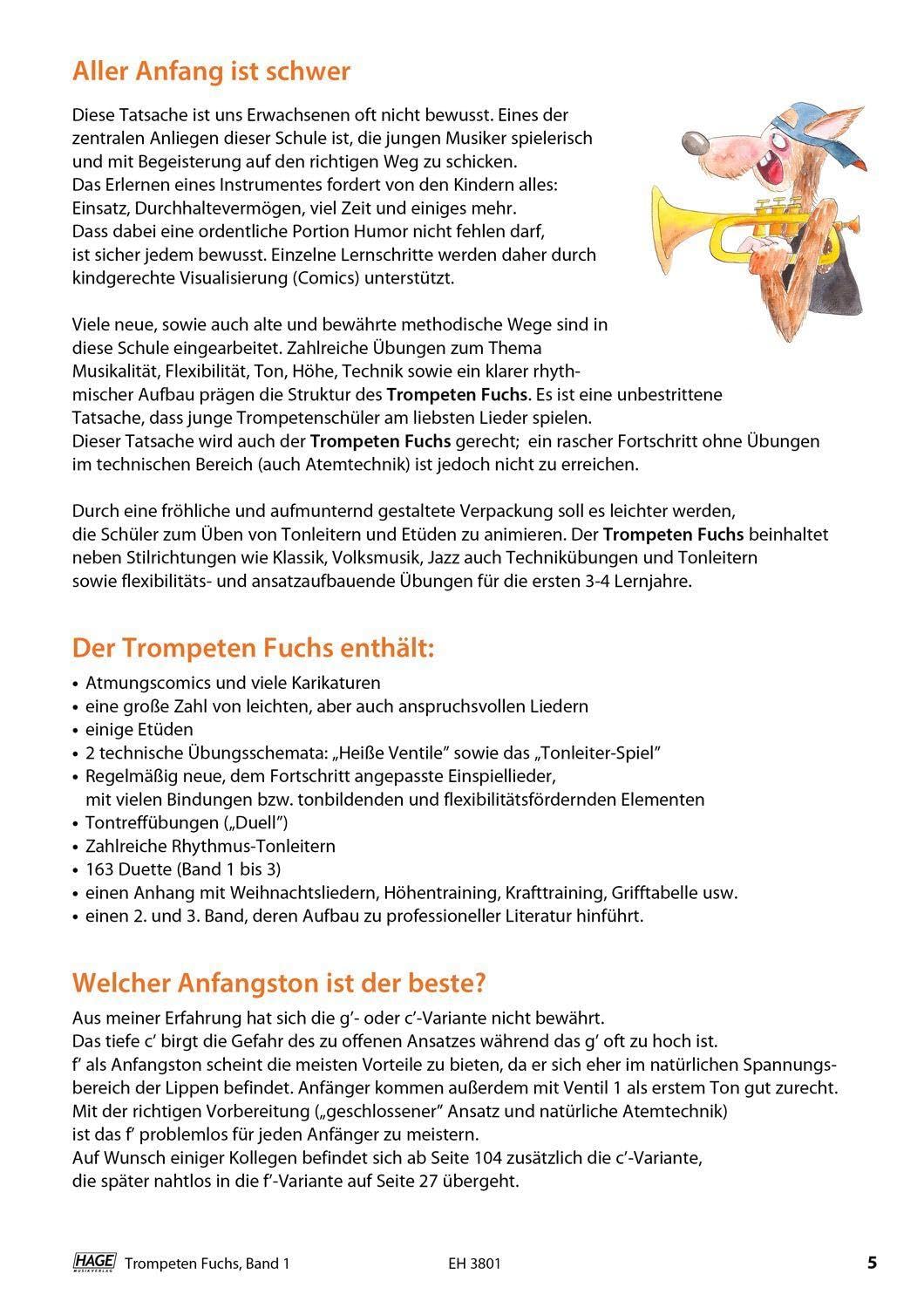 Trompeten Fuchs Band 1: Trompetenschule für Flügelhorn, Kornett oder Tenorhorn