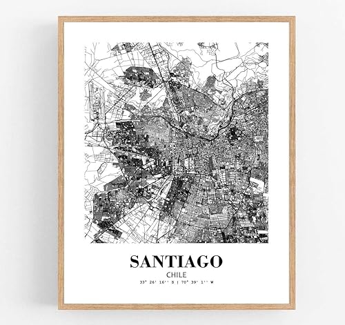 Eleville 8x10 Unframed Santiago Chile City View Abstract Road Modern Map Art Print Poster Wall Office Home Decor Minimalist Line Art Hometown Eleville 8x10 Unframed Santiago Chile City View Abstract Road Modern Map Art Print Poster Wall Office Home Decor Minimalist Line Art Hometown