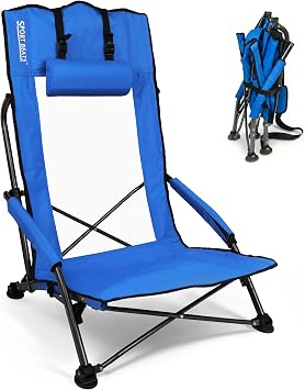 SPORT BEATS Beach Chairs for Adults, 34" High Back Backpack Beach Chair