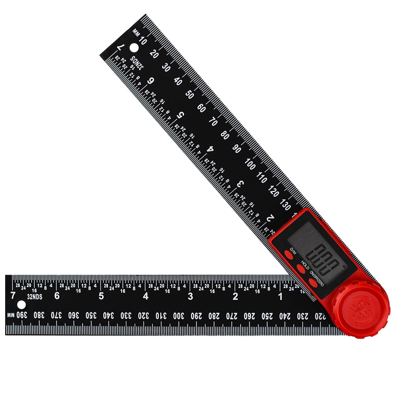 Goniometro Digitale 360°,Misuratore Angoli,Righello Angolare Digitale,con Doppia Gradazione,con Display LCD,Funzione Hold e Blocco,per Ingegneria,Lavorazione del Legno,Misurazioni Angolari Esatte