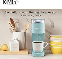 Vista 7 de Keurig K-Mini - Cafetera de cápsulas K-Cup de una sola porción, rosa polvoriento, 6 a 12 onzas. Tamaños de preparación y cafetera K-Mini de una sola