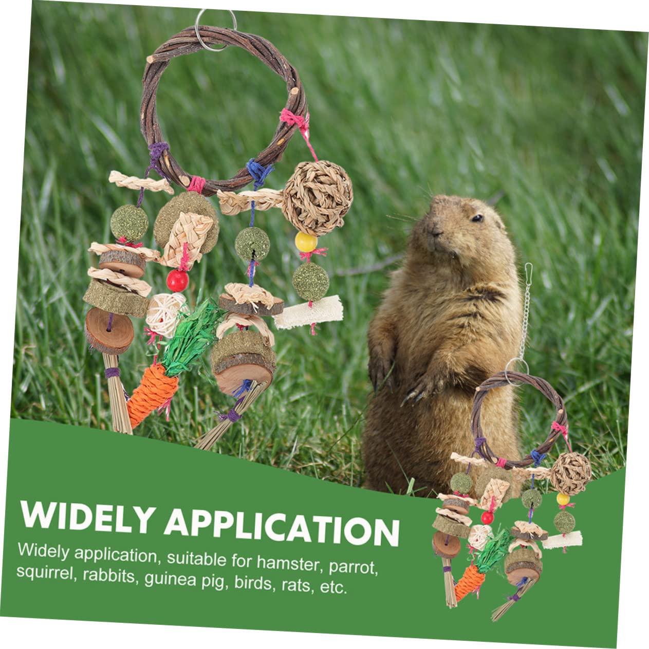BESTonZON 2 Stück Natürliches Holz Kauspielzeug für Hamster und Kleine Haustiere Robustes Hasenspielzeug zum Spielen und Trainieren im Käfig