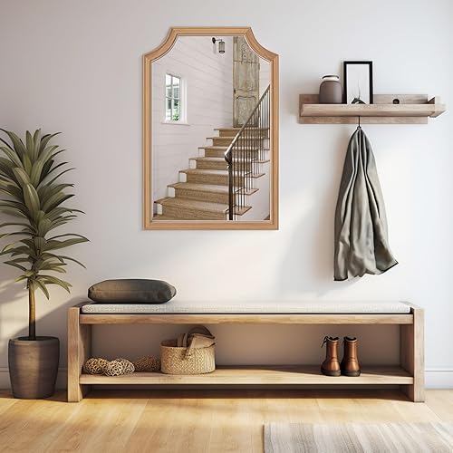 Vista 268 de WallBeyond Espejos de baño de madera para montar en la pared, espejos de pared con marco de madera rústica de 16 x 20 pulgadas, espejos de pared