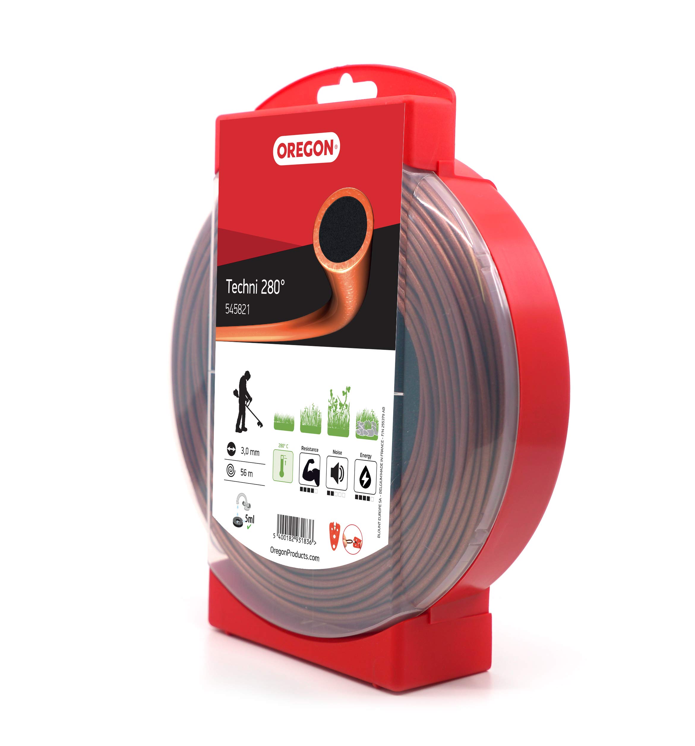 Oregon Hilo Resistente al calor para Desbrozadora 3mm, Hierba, Maleza, Vegetación y más, Hilo de Nylon de Gran Resistencia, Compatible con la Mayoría de Modelos Estándar, 3.0mm x 56m (545821)