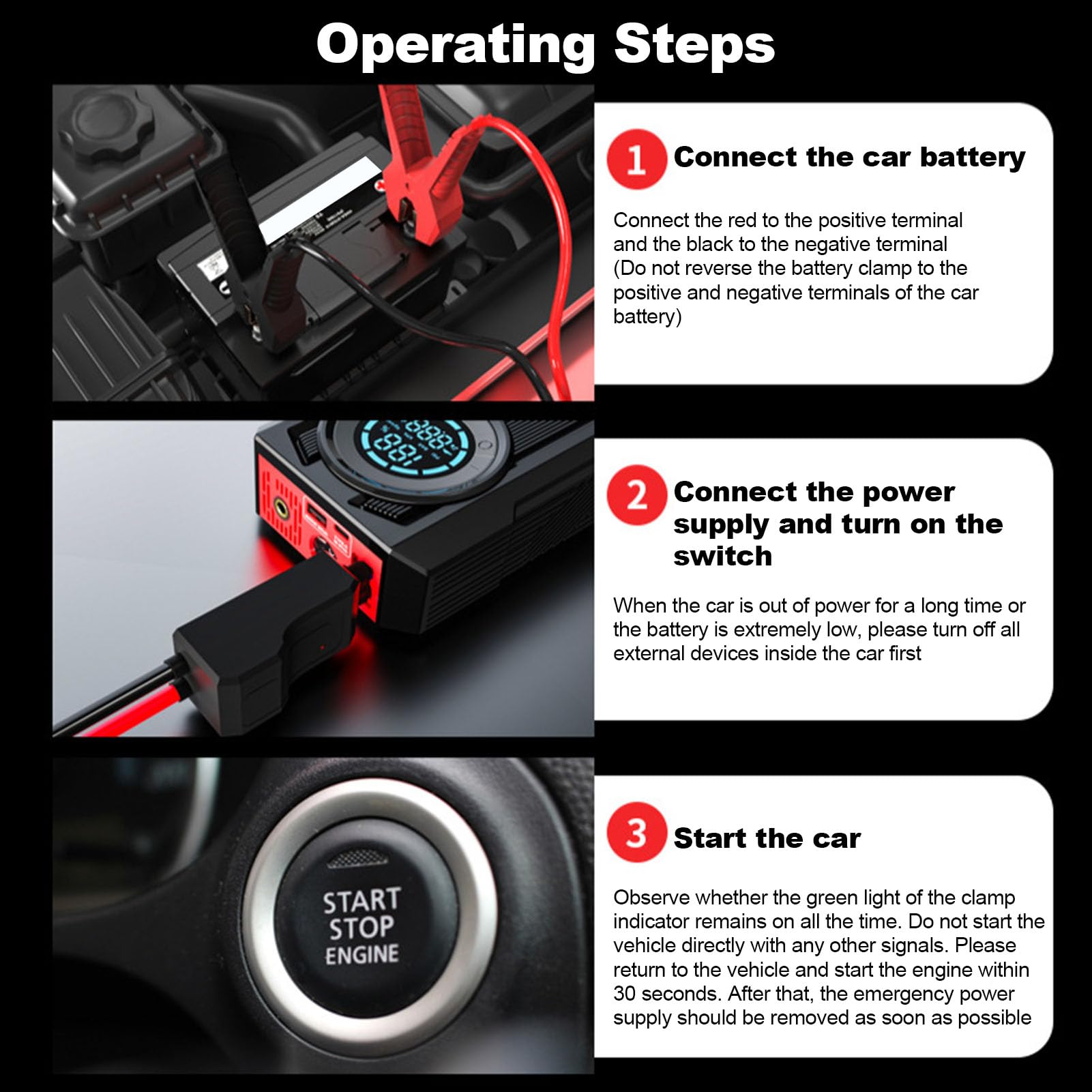 Arrancador de Emergencia para Coche de 2000 A, Banco de Energía Portátil con Compresor de Aire, Inflador de Neumáticos de 150 PSI, Luz LED de Carga Rápida de 45 W para Coche,